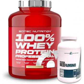 SCITEC Nutrition - 100% Whey Protein Professional - 2,3 Kg - Fresa Choco Blanco - Mejorada con Aminoácidos Extra y Enzimas Digestivas - Sin gluten - Sin aceite de palma