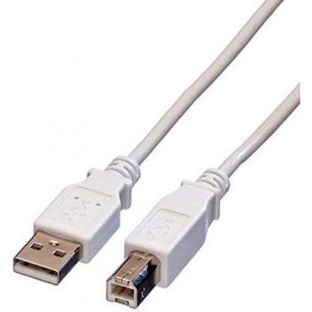 Cable USB 2.0 Tipo A a B, Macho a Macho, 0.8m, Color Blanco - Value