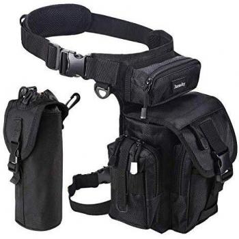 Jueachy Bolsa de Pierna Táctical Militar Impermeable Multifuncional, Bolso de Cintura al Aire Libre para Hombre Mujere, Riñoneras de Marcha para Correr Pesca Motociclismo Senderismo Camping Caza
