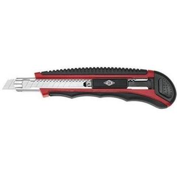 Wedo 0784009 - Cúter Autoload, 9 mm, , incluyendo cargador de 5 cuchillas TÜV, color rojo / negro