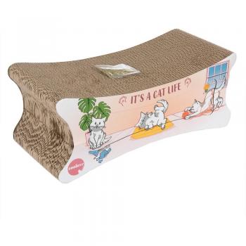 Rascador de cartón 2 en 1 para gatos - 50 x 22 x 20 cm