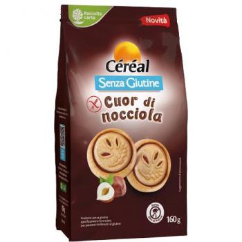 Cereal Galletas Corazón de Avellana 160g - Cereal tipo galleta, sabor avellana, presentación en bolsa de 160 gramos