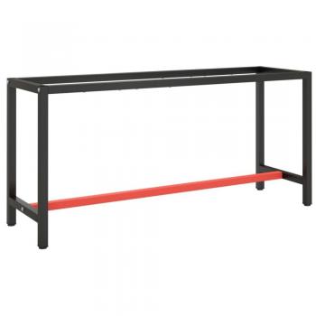 vidaXL Work Bench Frame Matte Black and Matte Red 170x50x79 cm Metal