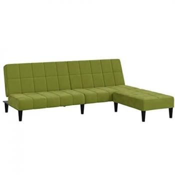 vidaXL Sofá Cama de 2 Plazas con Reposapiés Invitado Pijamada Ocasional Asiento Otomano Taburete Salón