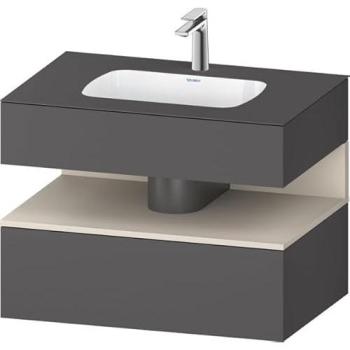 Lavabo Encastrado Duravit Qatego con Base de Lavabo Consola, 800x550x600mm, Nicho Taupe Supermatt, Color Grafito Mate