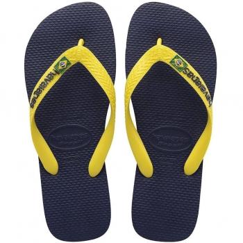 Chanclas Havaianas Brasil Logo azul marino y naranja - Talla 23-24