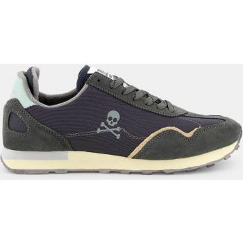 Zapatillas Scalpers Prax Sneakers Gris con Detalle de Logotipo y Suela Dentada