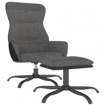 Sillón de Relax con Reposapiés en Tela Gris Claro