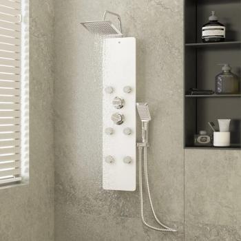 Panel Ducha de Vidrio 25x47,5x130 cm Blanco