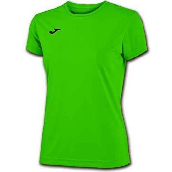 Joma Combi Woman M/C Camiseta Deportiva para Mujer de Manga Corta y Cuello Redondo, Verde (Verde Flúor)