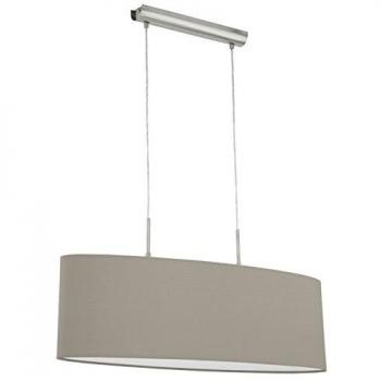 Lámpara Colgante Ovalada Eglo Pasteri Gris Pardo 2 Bombillas E27 75cm