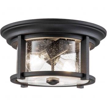 Plafón para exterior Merrill de Feiss, negro, 2 luces empotradas, IP44