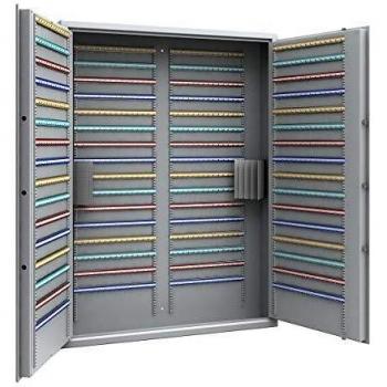 Caja de caudales para llaves ajustable con 960 ganchos, gris claro, dimensiones 1600 x 1200 x 200 mm