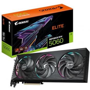 Tarjeta Gráfica GIGABYTE AORUS GeForce RTX 5060 ELITE 8GB GDDR7, 128bit, PCI-E 5.0, 2722 MHz, 3x DisplayPort,