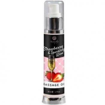Secret Play Aceite de Masaje Efecto Calor Sabor Fresas con Cava 50 ml
