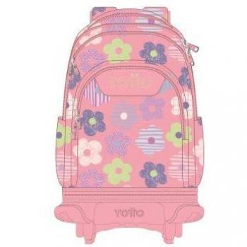 Mochila escolar ruedas desmontable rosa Margaly - Tiza