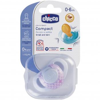 Chicco Physio Compact - Chupete de látex/caucho para 0 - 6 meses, color rosa