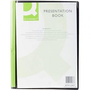 Q Connect A4 40-Pocket Presentation Display Book - Black