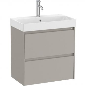 Mueble de baño compacto Roca Ona con 2 cajones y lavabo, color gris, medidas 600 x 360 x 645 mm