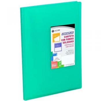Carchivo - Carpeta Carchiplas Book de 20 fundas, color verde