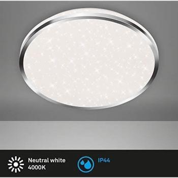 Plafón LED Acorus IP44 con decoración de estrellas, Ø 33 cm, 1800 lúmenes, luz natural