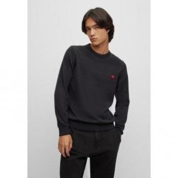 HUGO Jersey para hombre - San Cassius de algodón con cuello redondo y diseño unicolor