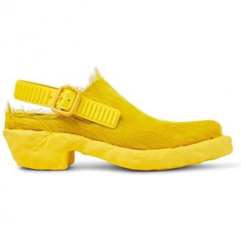 Camperlab Unisex Yellow Hairy Leather Clogs - Size 42