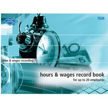 Zions Medium Hour & Wages Record Book up to 20 Employees 76M