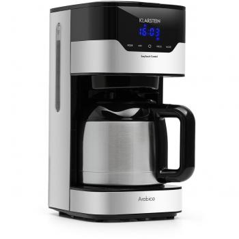 Cafetera Klarstein Arabica 800W con Control EasyTouch, 1.2L, Plateada/Negra