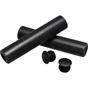 Puños Merida Team Silicona Negro - Puños de bicicleta, material de silicona, color negro, diseño ergonómico para mayor comodidad y agarre, compatibles con manillares estándar