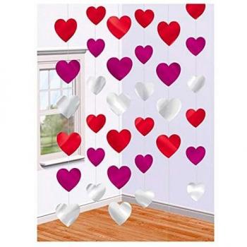amscan Decoración Colgante Corazones Rosas