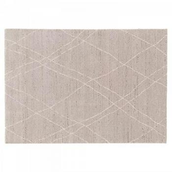 Alfombra rectangular gris claro con patrón bereber 160 x 230 cm