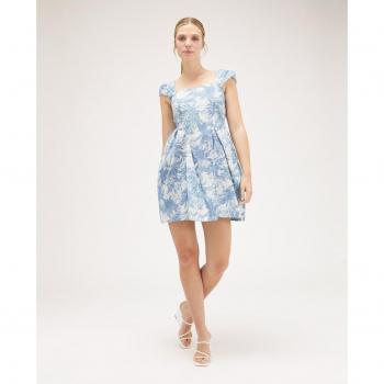 Minivestido con estampado de hojas