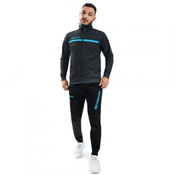 Chándal Givova One Full Zip TT012-2324 Gris Oscuro/Turquesa 4XS