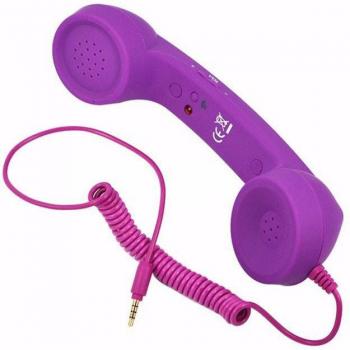Auricular de mano clásico a prueba de radiación 3.5mm con micrófono, receptor portátil para ordenador