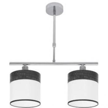Lámpara Cloe 2xe14 Cromo/blanca-madera Negra Regx43x14 cm