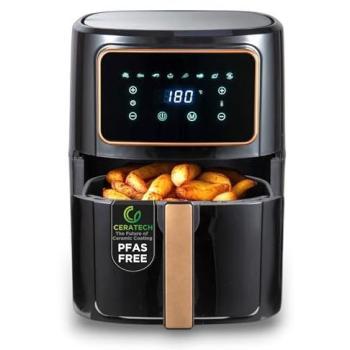Freidora de Aire Bergner Copperly 1800W 6.9L - Sin PFAS, 8 Programas, Revestimiento Cerámico, Ajuste de Temperatura 80-200°C, Temporizador hasta 30