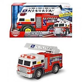 Camión de Bomberos Dickie 30 cm con Ruedas Libres y Unidad de Rescate