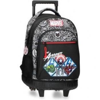 Mochila con Ruedas Marvel Avengers 44cm Poliéster Negro