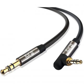 0.5M(2 pack)-Aux Cable 3.5mm Pro Stereo Cable de audio auxiliar de 90 grados Ángulo recto - para Beats Auriculares Apple iPod iPhone iPad Samsung LG Teléfono inteligente Reproductor de MP3 Inicio / Coche, etc. - Pistola delgada IBRA