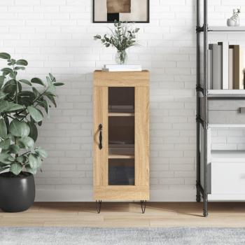 Aparador de madera contrachapada 34,5x34x90 cm color roble Sonoma, mueble de almacenaje de salón, buffet para salón, armario auxiliar y armario de almacenamiento