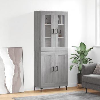 Aparador alto de madera contrachapada gris sonoma 69,5x34x180 cm