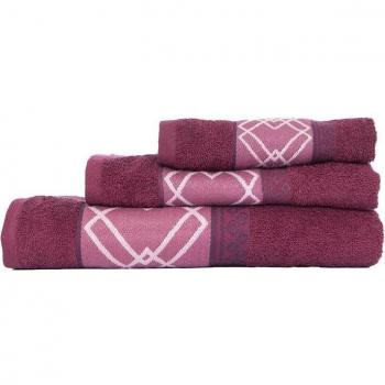 Conjunto de Toallas Jacquard Clara Burdeos - Suavidad y Absorción Garantizadas