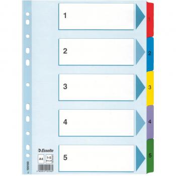 Divisores de Cartón Mylar A4 1-5 Blancos ESSELTE