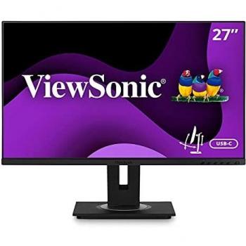Viewsonic vg2755 27inch full hd monitor with advanced ergonomics for home and office 40 degree tilt hdmi displayport vga usb typec speakers black