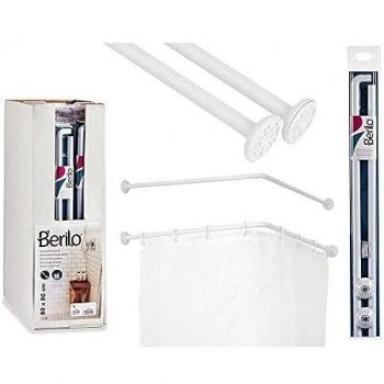Barra para Cortinas Aluminio Blanco (80 x 2,5 x 80 cm)