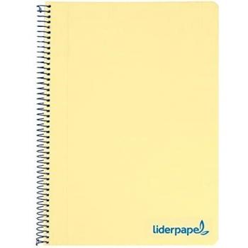 Cuaderno espiral liderpapel a6 micro wonder tapa plastico 120h 90 gr cuadro 5mm 4 bandas color amarillo
