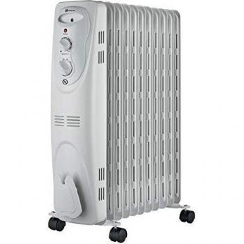 Haverland NYEC-11 | Radiador de aceite Portátil | 1000 / 1300 / 2300 W | 3 Potencias | Termostato Regulable | Con Ruedas y Asas