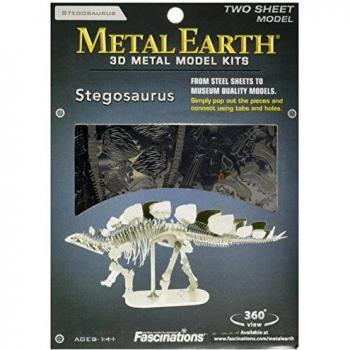 Metal Earth Puzzle 3D Esqueleto Estegosaurio. Rompecabezas De Metal De Dinosaurios. Maquetas Para Construir Para Adultos Nivel Desafiante De 14.8 X 2.2 X 7.4 Cm
