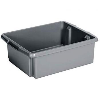 Sunware Nesta – Caja para guardar Caja sin tapa – 17 l, 45,5 x 36 x 14,5 cm – plata